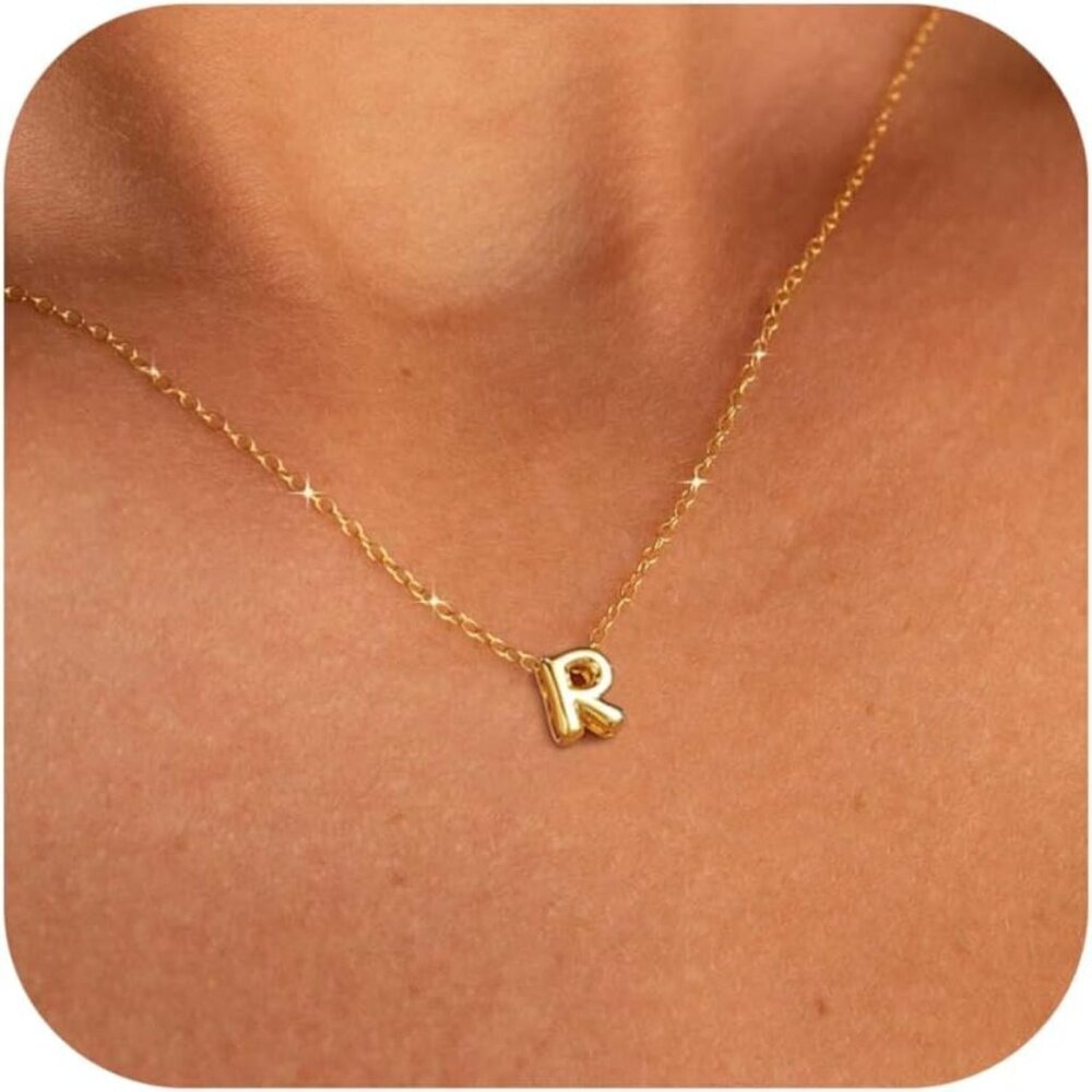 Gold Silver Letter Necklace for Women Adjustable Dainty Personalized Jewelry